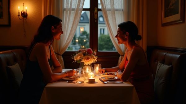Un dîner romantique dans un restaurant italien à paris 18e